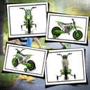 Green 12V Electric Motorcycle for Kids with Treaded Tires and 5mph Speed