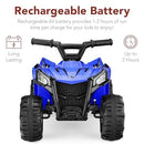 6V Children's Off-Road ATV, 4-Wheel Ride-On Car with Treaded Tires and Push-Button Acceleration