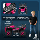 12V Pink ATV Quad Ride-On Toy for Kids Ages 3-5 - 3.7Mph