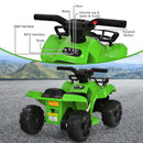 Honeyjoy 6V Electric Quad ATV for Kids with MP3 and LED Lights in Green