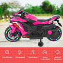 12V Kids Electric Motorcycle Ride-On Toy with Lights & Bluetooth in Pink