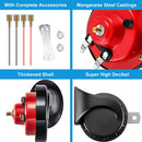 Set of 12V Waterproof Electric Snail Horns for Car, Truck, and Motorcycle