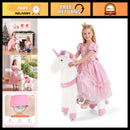 Unicorn Ride-On Toy for Children with Sturdy Pedals and Smooth Wheels, Supports Up to 176 lbs