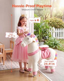 Unicorn Ride-On Toy for Children, Battery-Free, Glide Wheels, Enhanced Seat, Supports 176 lbs