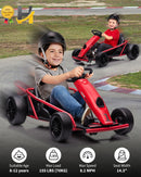 24V Go Kart for Ages 8 and Up – 8.1MPH High-Speed Drifting Race Car
