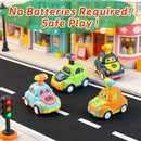 Press and Go Vehicle Playset for Toddlers - Set of 4 Cars for Ages 1-3