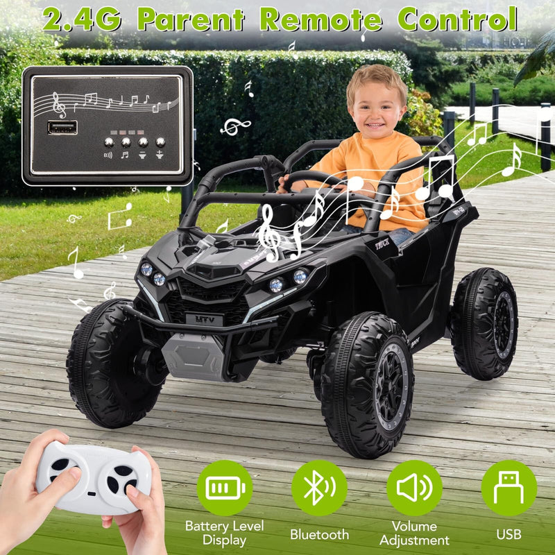 24V Electric 4WD Off-Road Ride-On UTV Quad Car for Kids