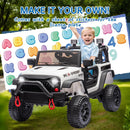 24V Electric Ride-On Truck for Kids with Remote Control, LED Lights, and MP3 Player in White