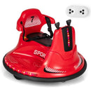12V Red Ride-On Bumper Car for Kids with Dual Joysticks and Remote Control