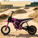 Pink 24V 350W Kids Electric Off-Road Bike with 15 MPH Speed and Twist Grip Throttle