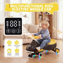 12V Pedal Wiggle Car and Swing Combo for Kids - Rechargeable Black