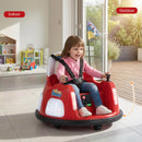 Red Battery-Powered 12V Kids Bumper Car with 360° Spin & Remote Control for Ages 1.5-6