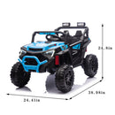 24V Electric UTV for Kids, 400W Ride-On Truck with Parental Remote and LED Lights, Blue