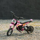 24V Electric Pink Dirt Bike for Kids with Rear Suspension
