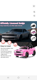 Dodge SRT Pink 12V Kids Ride-On Car with Parental Remote Control for Complete Supervision
