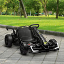 24V Electric Go Kart with Adjustable Seat and Gradual Acceleration, Black