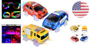Glow in the Dark Racing Car Set with 5 Flashing LED Lights!