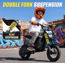 Navy Blue 36V 750W Kids Electric Dirt Bike - 15.5MPH, 14 Mile Range, 3 Speed