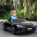 12V Black Audi RS e-tron GT Kids Electric Ride-On Car with Remote Control and Suspension
