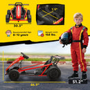 Red 24V Kids Electric Drift Go Kart with Dual Motors, Speeds up to 8.1 MPH
