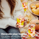 Maple Leaf Battery-Powered Flameless Candles in Red Glass for Fall Decor