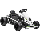 White 24V Electric Drift Go Kart for Children Aged 8 to 12 with Dual Speed Options