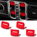 Red Window Button Cover Compatible with 2018-2025 Jeep Wrangler JL Unlimited Sahara Rubicon