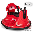 12V Red Ride-On Bumper Car for Kids with Dual Joysticks and Remote Control