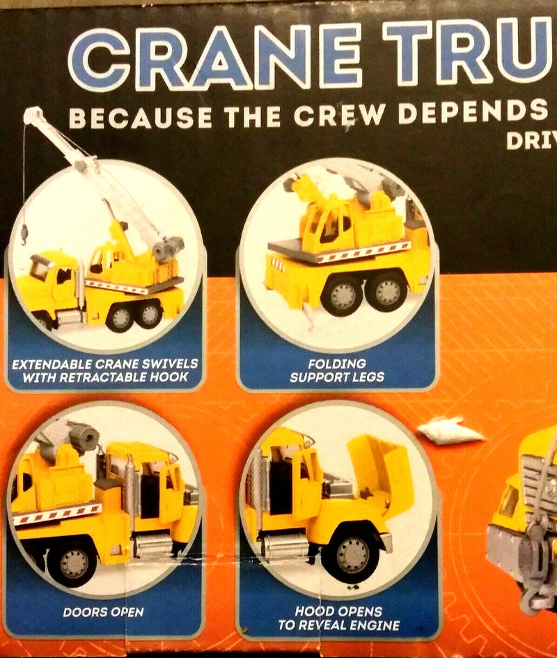 Micro Series Yellow Crane Construction Truck with Lights and Sounds