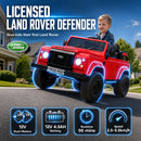 12V Official Land Rover Defender Electric Vehicle for Kids Ages 3 and Up - Red