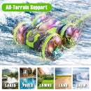 All-Terrain Remote Control Stunt Car for Kids Ages 4-12, Waterproof Green Design