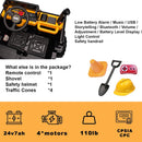 24V Electric Dump Truck for Kids, Two-Seater Ride-On Vehicle with Remote Control and 4WD Motors