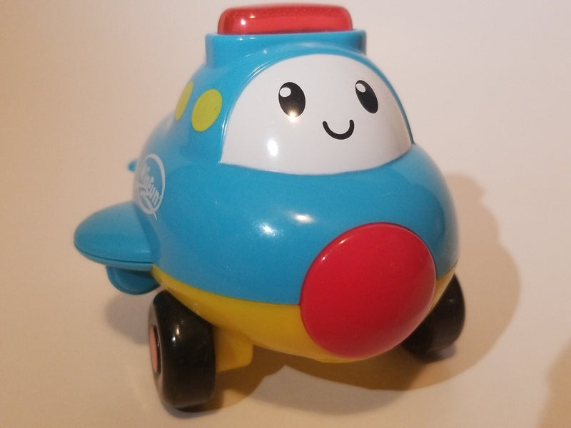 Talking Blue Airplane Toy with Lights, Sounds, and Songs – Sensory Aircraft Playset