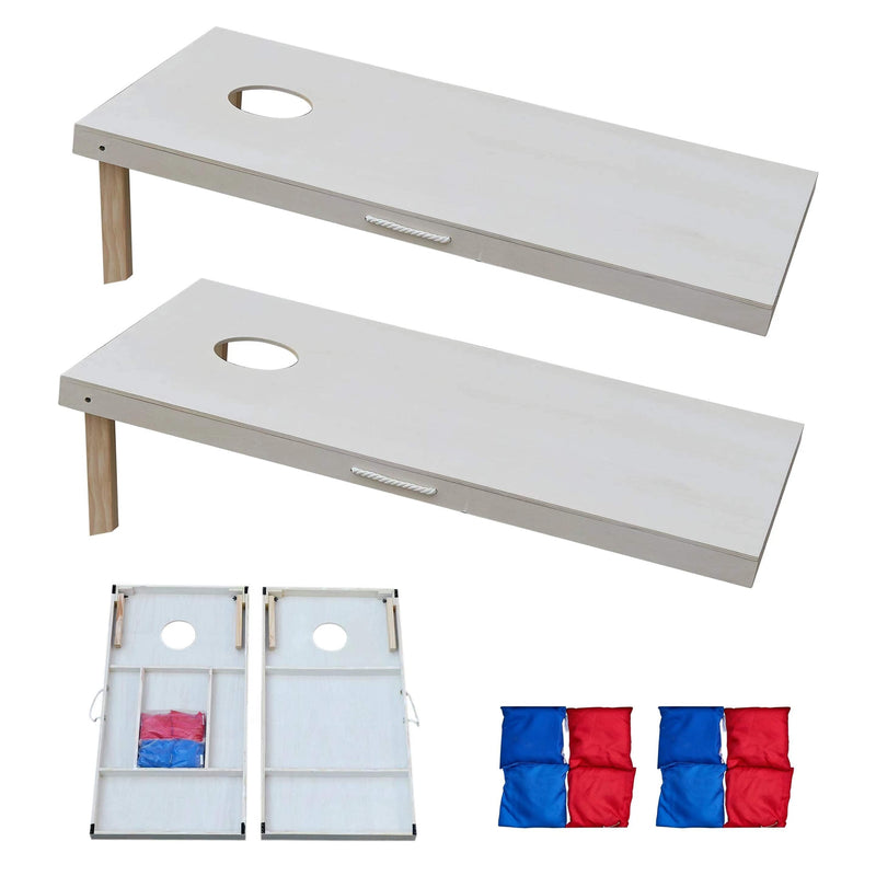Portable 4x2 Wooden Cornhole Board Set for Outdoor Yard Games with 2 Boards