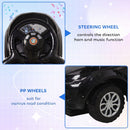 Aosom Multifunctional Black Push and Slide Toy Car with Sound and Light Features
