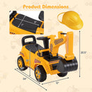 Children's Ride-On Excavator with Adjustable Shovel, Anti-Tip Feature, and Realistic Engine Sounds
