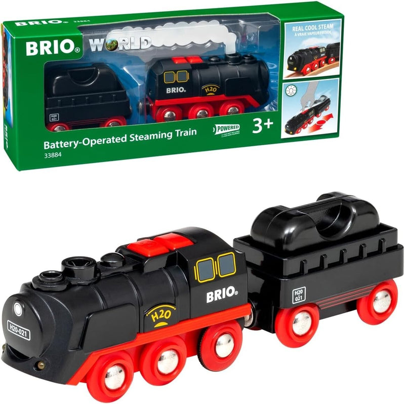 3-Piece Steaming Train Set with Lights and Forward/Reverse Motion for Kids