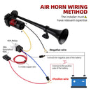 12V 150dB Black MotoHorn Truck Air Horn with Button