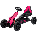 Aosom Pink Pedal Go Kart for Kids with Adjustable Seat and Handbrake, Ages 3-8