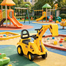 Dual-Function Kids Ride-On Digger Tractor with Pulling Cart for Outdoor Fun
