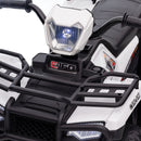Aosom 12V Kids Ride-On ATV with Headlight, 2.5MPH, White