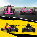 Children's Pink Electric Drift Kart with Dual Motors and Soft Start, 24V 7AH, 8.1 MPH