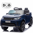 12V Remote Control Dual Motor Ride-On Land Rover Style Car for Kids - Dark Blue