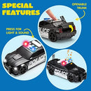 JOYIN Rescue Vehicle Playset - Fire Truck, Ambulance, Police Car, Helicopter