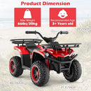 Red 12V Kids ATV Quad with Dual Speeds, Spring Suspension, LED Lights, and Music