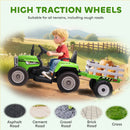 Green 12V Electric Tractor with Trailer and 25W Dual Motors