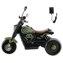 Green 3-Wheel 6V Electric Motorcycle Toy for Kids with Colorful Lights and Music