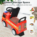 Costzon Red Fire Truck Ride-On Car for Kids Aged 18-36 Months