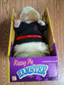 Rare Gemmy Kung Fu Hamster Toy with Box - Black Gi Dancing and Fighting Music
