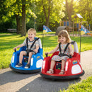 Red Battery-Powered 12V Kids Bumper Car with 360° Spin & Remote Control for Ages 1.5-6